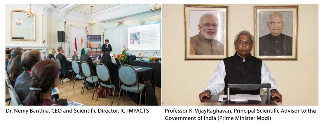 Nemy Banthia, CEO and Scientific Director of IC-IMPACTS, and Professor K. VijayRaghavan, Principal Scientific Advisory to the Government of India shown at the Special Session on IC-IMPACTS as Gateway to India, Innovation, and Economic Development